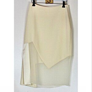 Prabal Gurung Illusion Panel Skirt, Ivory, Womens Size 2 US